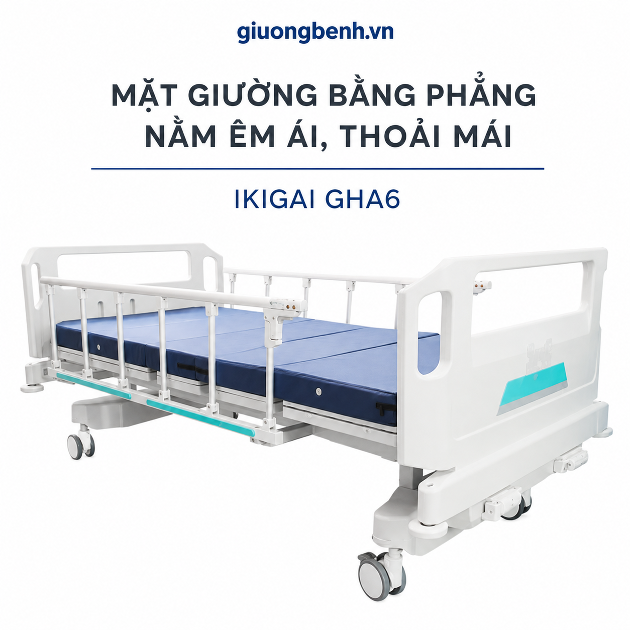 Giường y tế 2 tay quay cao cấp IKIGAI GHA6